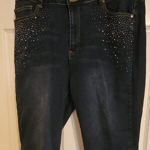 Elegant Black Studded Women's Jeans